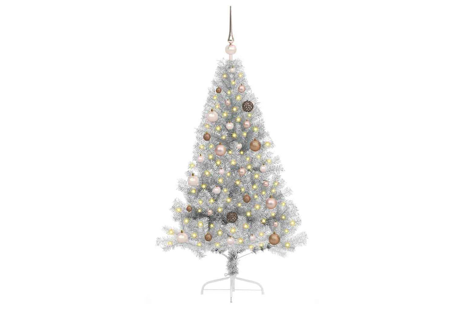 Vidaxl Artificial Pre-lit Christmas Tree Silver 150 Cm Pet-3