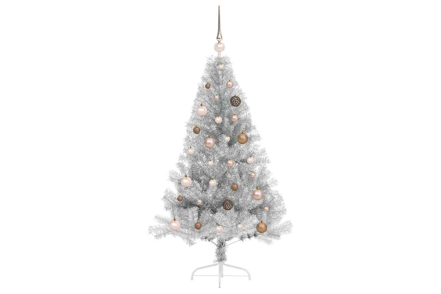 Vidaxl Artificial Pre-lit Christmas Tree Silver 150 Cm Pet-4