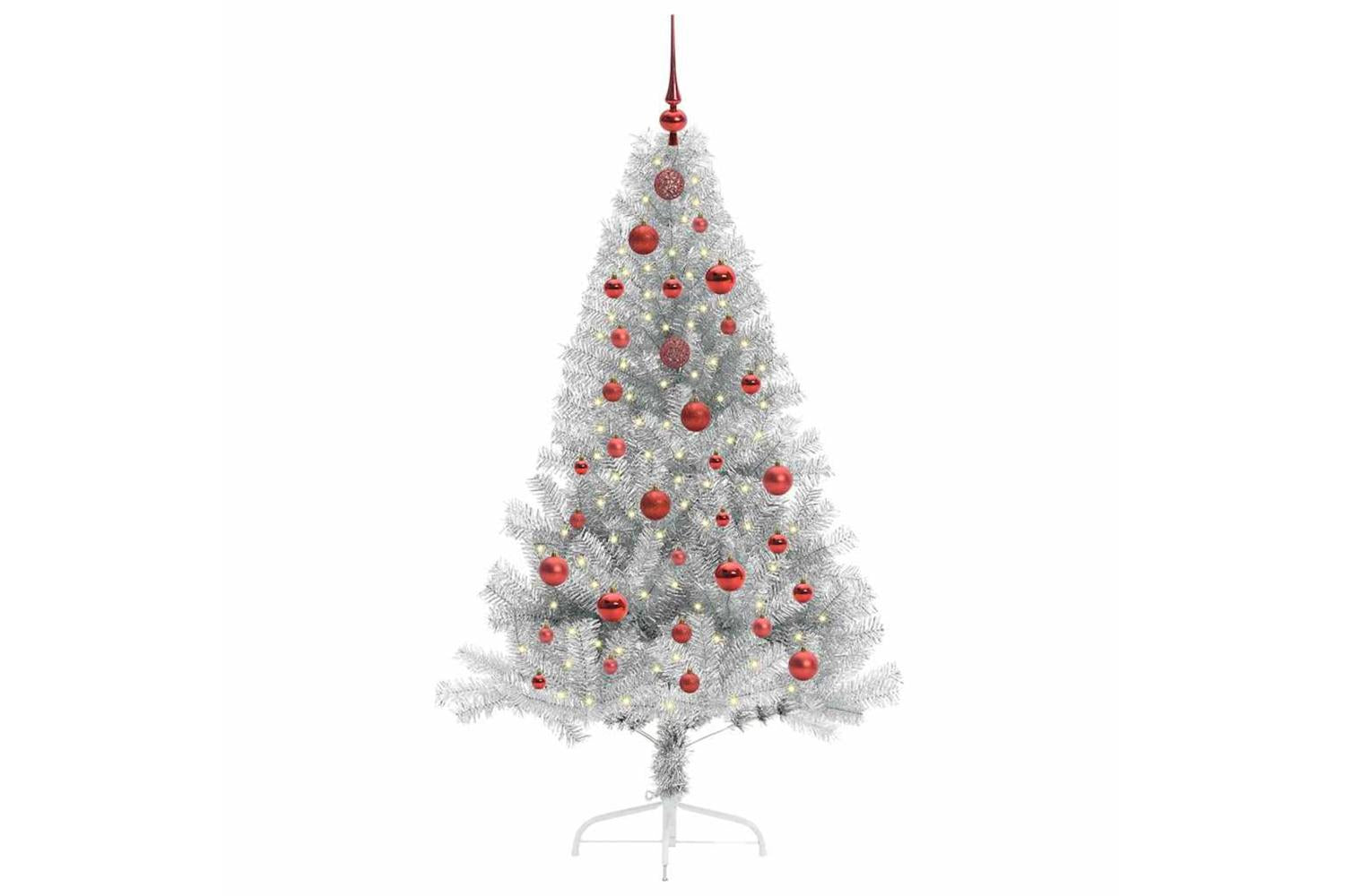 Vidaxl Artificial Pre-lit Christmas Tree Silver 150 Cm Pet-3
