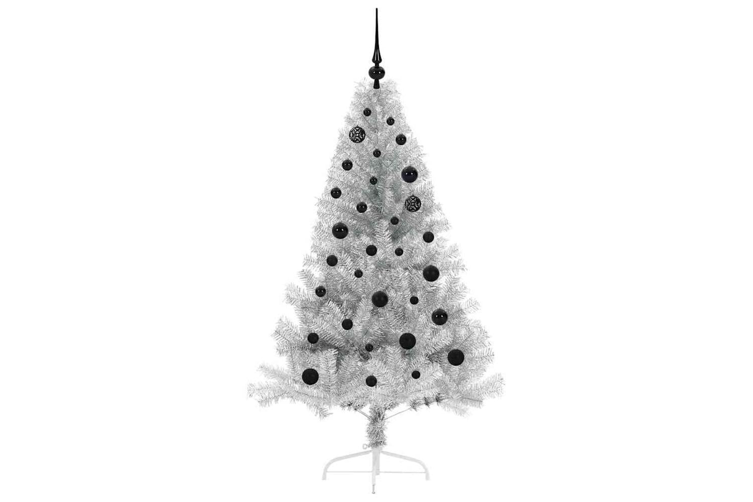 Vidaxl Artificial Pre-lit Christmas Tree Silver 150 Cm Pet-4