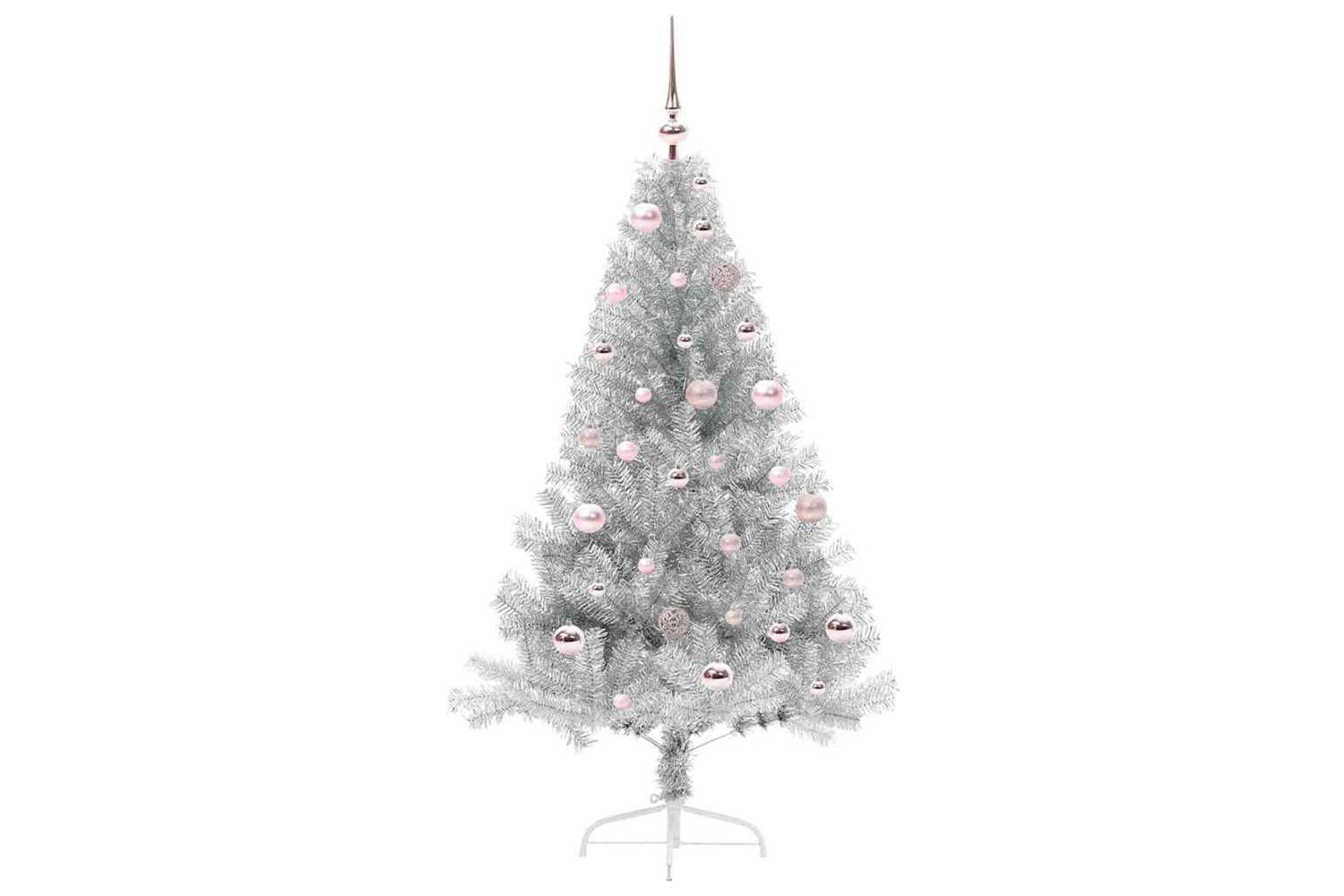 Vidaxl Artificial Pre-lit Christmas Tree Silver 150 Cm Pet-3