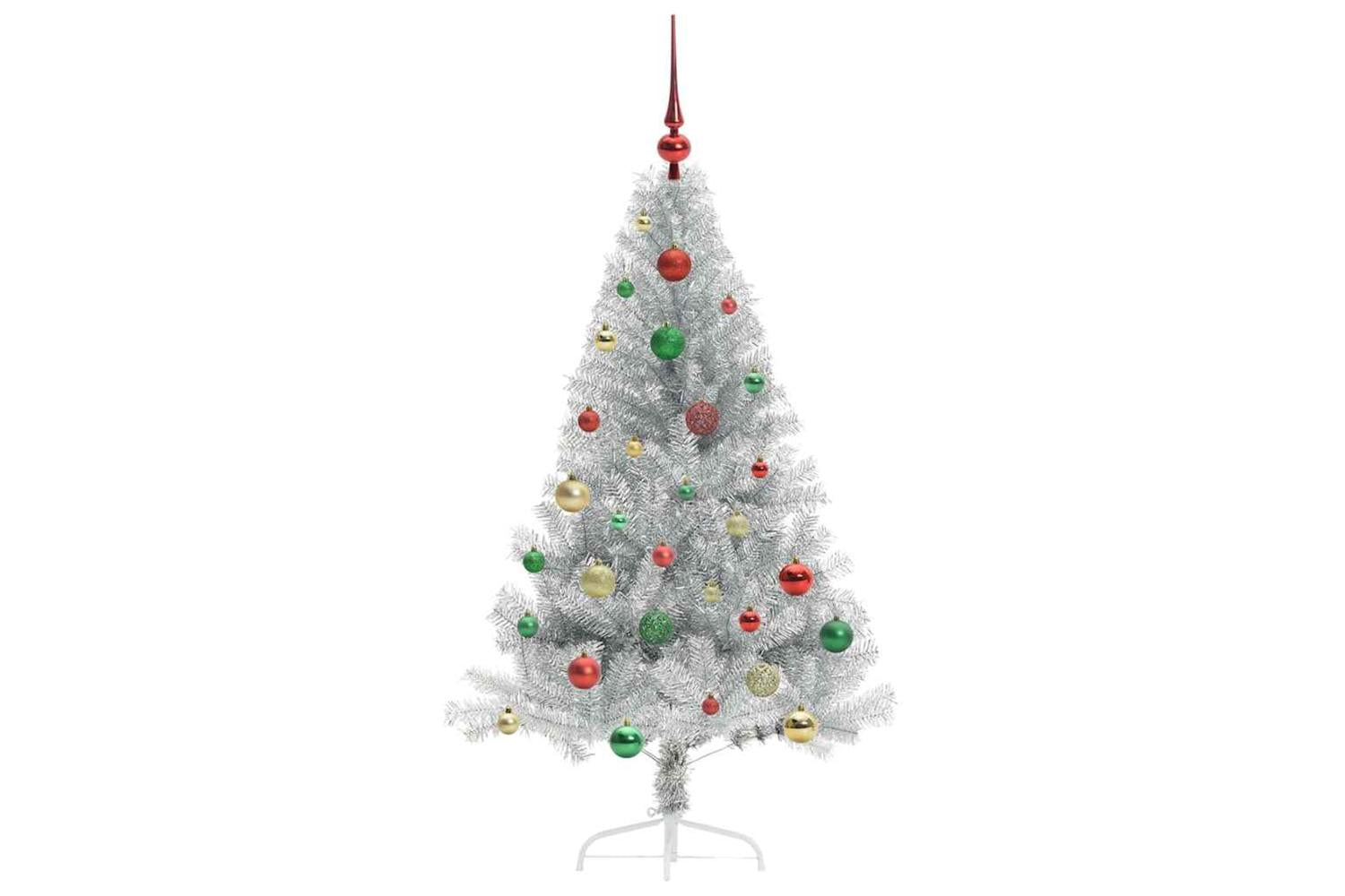 Vidaxl Artificial Pre-lit Christmas Tree Silver 150 Cm Pet-6