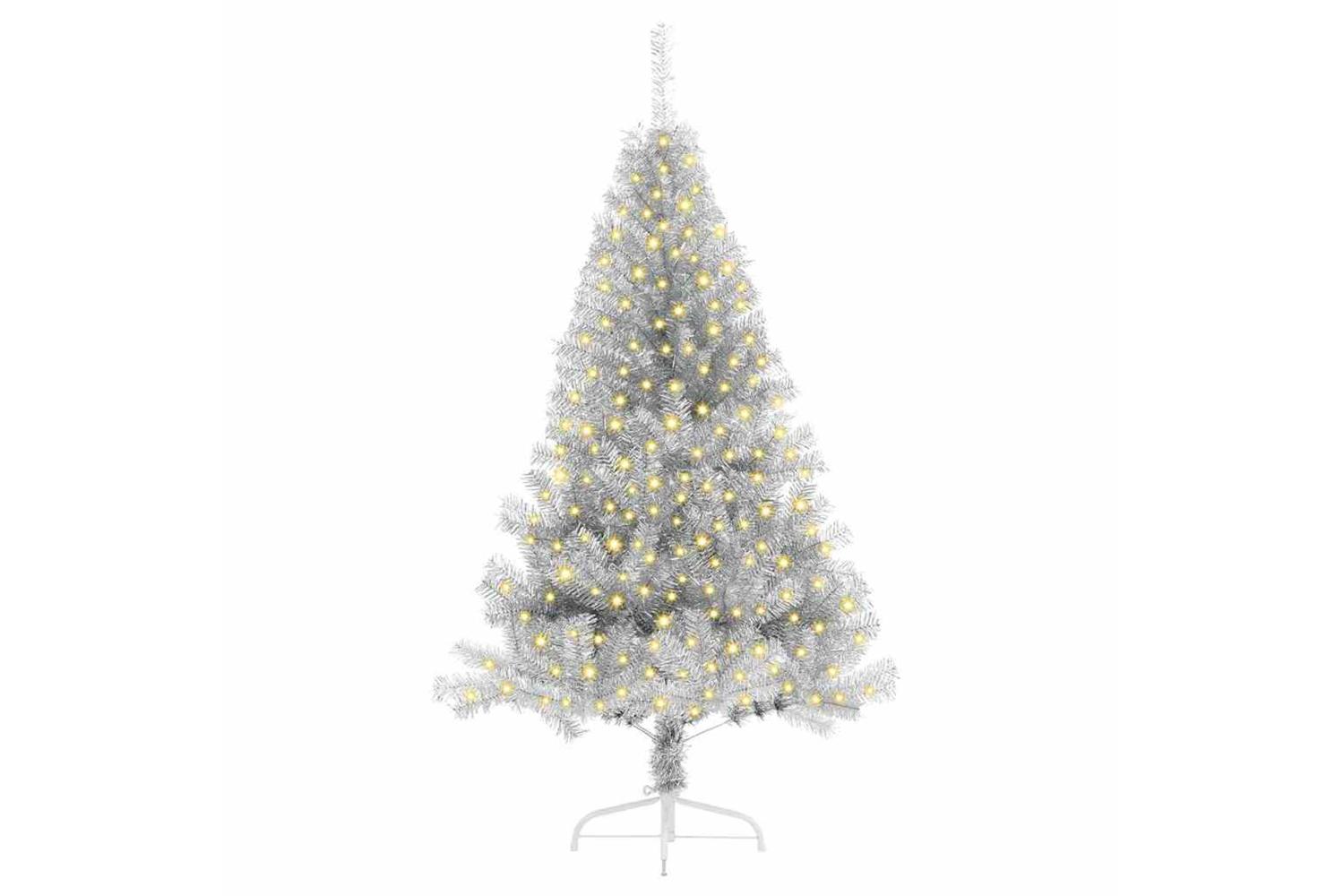 Vidaxl Artificial Pre-lit Christmas Tree Silver 180 Cm Pet-3