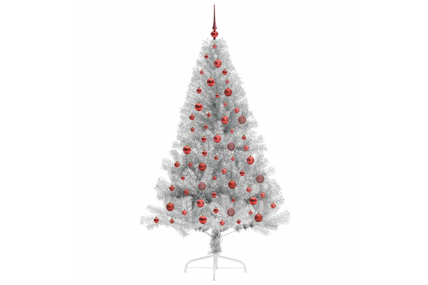 Vidaxl Artificial Pre-lit Christmas Tree Silver 180 Cm Pet-4