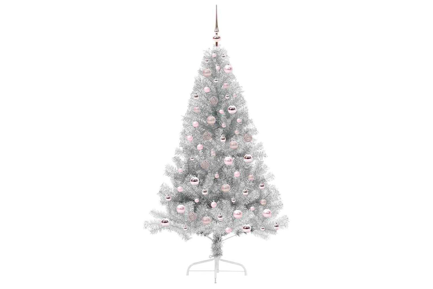 Vidaxl Artificial Pre-lit Christmas Tree Silver 180 Cm Pet-4