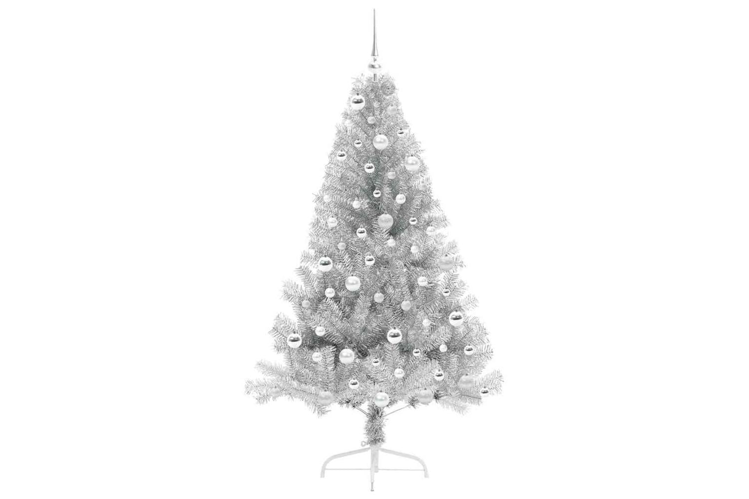 Vidaxl Artificial Pre-lit Christmas Tree Silver 180 Cm Pet-4