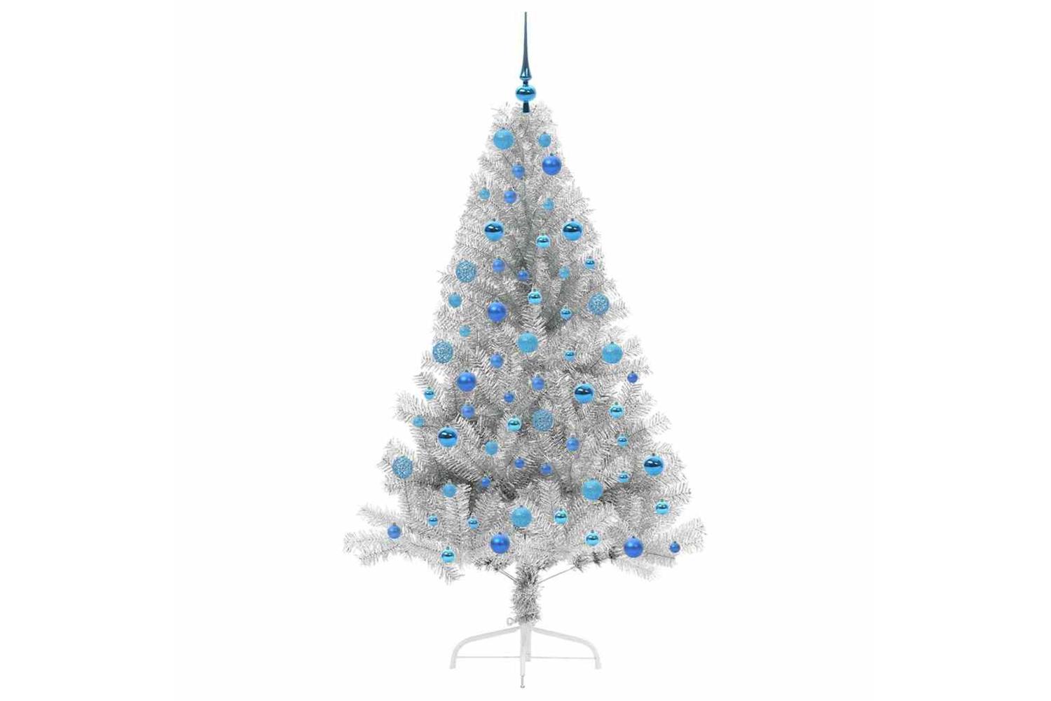 Vidaxl Artificial Pre-lit Christmas Tree Silver 180 Cm Pet-4