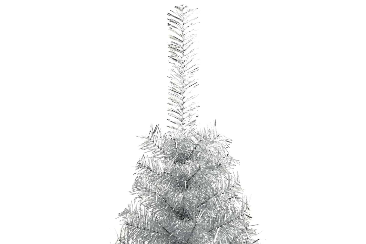 Vidaxl Artificial Pre-lit Christmas Tree Silver 210 Cm Pet-7