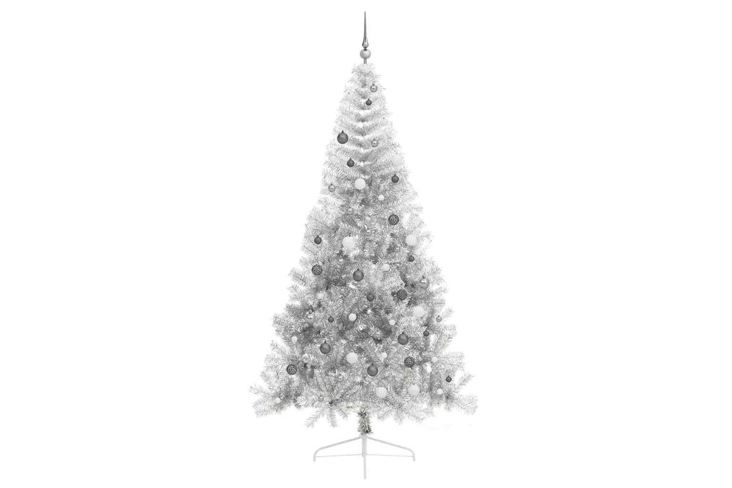 Vidaxl Artificial Pre-lit Christmas Tree Silver 240 Cm Pet-5