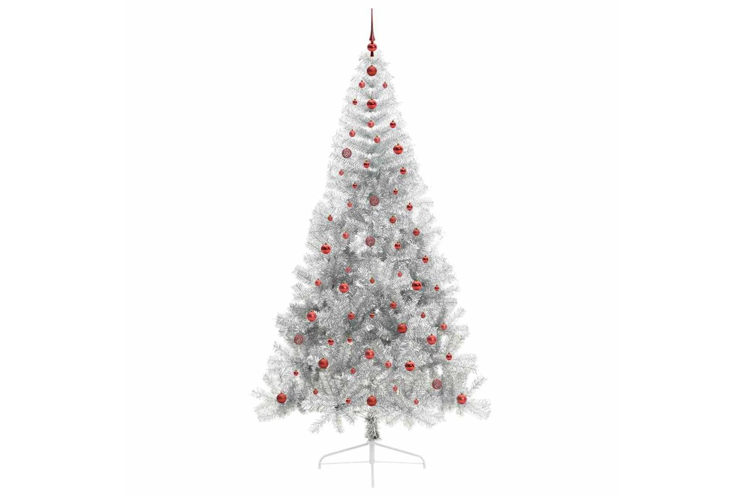 Vidaxl Artificial Pre-lit Christmas Tree Silver 240 Cm Pet-4