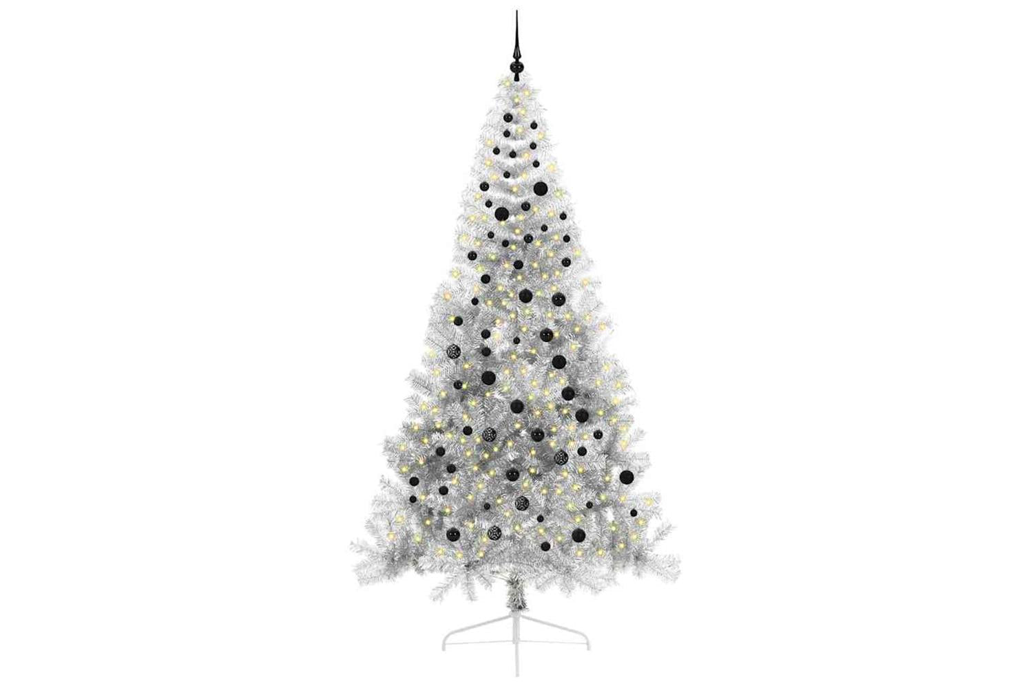 Vidaxl Artificial Pre-lit Christmas Tree Silver 240 Cm Pet-3