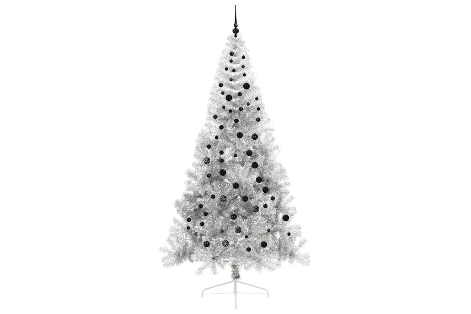 Vidaxl Artificial Pre-lit Christmas Tree Silver 240 Cm Pet-4