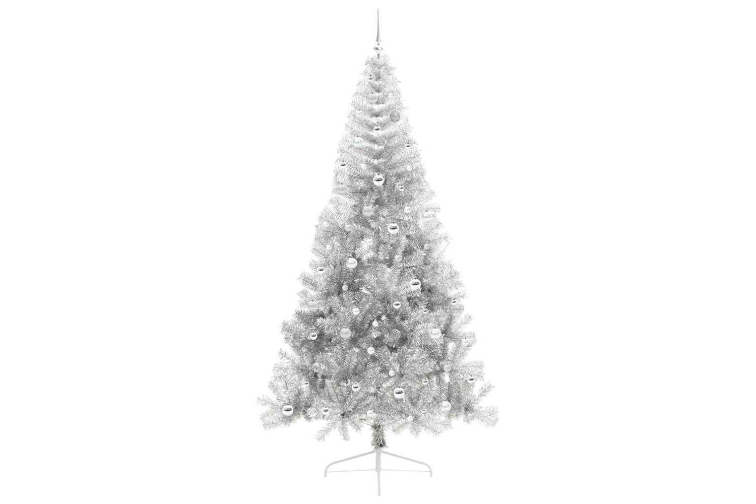 Vidaxl Artificial Pre-lit Christmas Tree Silver 240 Cm Pet-4