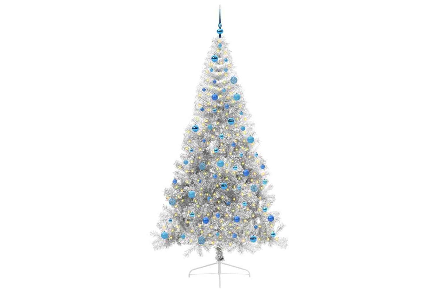 Vidaxl Artificial Pre-lit Christmas Tree Silver 240 Cm Pet-3
