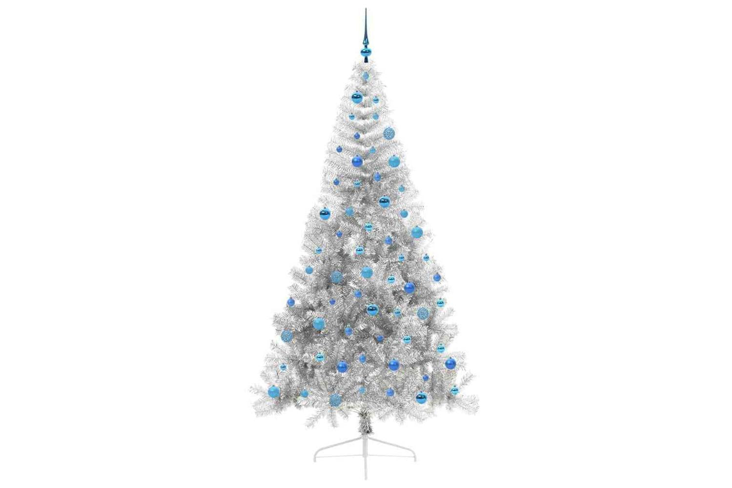Vidaxl Artificial Pre-lit Christmas Tree Silver 240 Cm Pet-4
