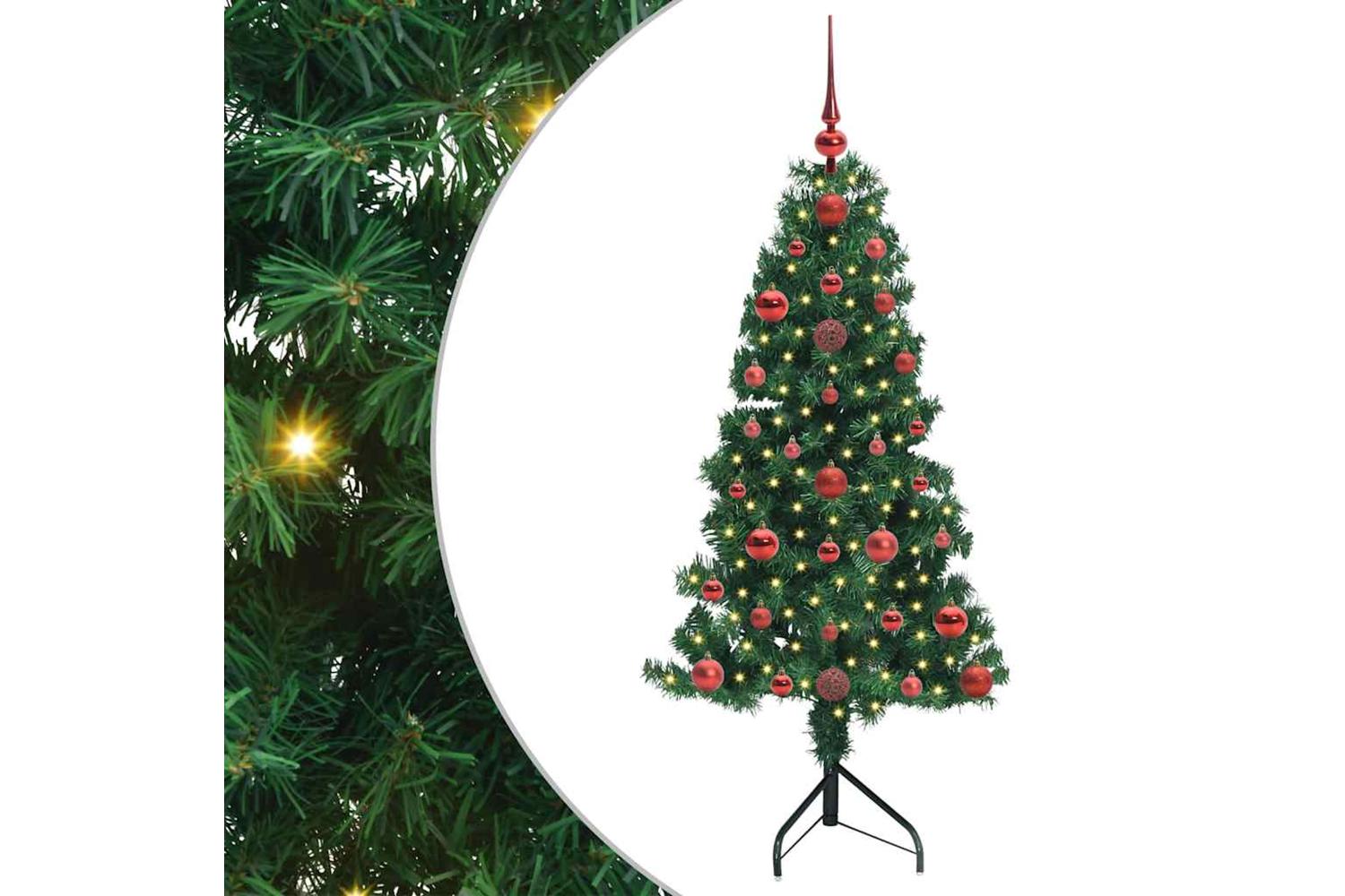 Vidaxl Corner Artificial Christmas Tree Green 120 Cm Pvc And Metal-2