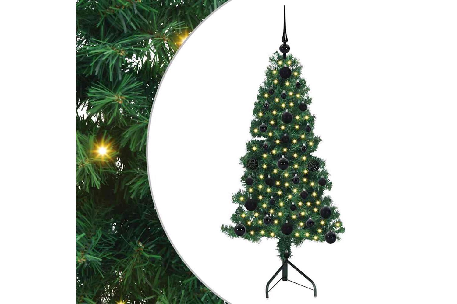 Vidaxl Corner Artificial Christmas Tree Green 120 Cm Pvc And Metal-2