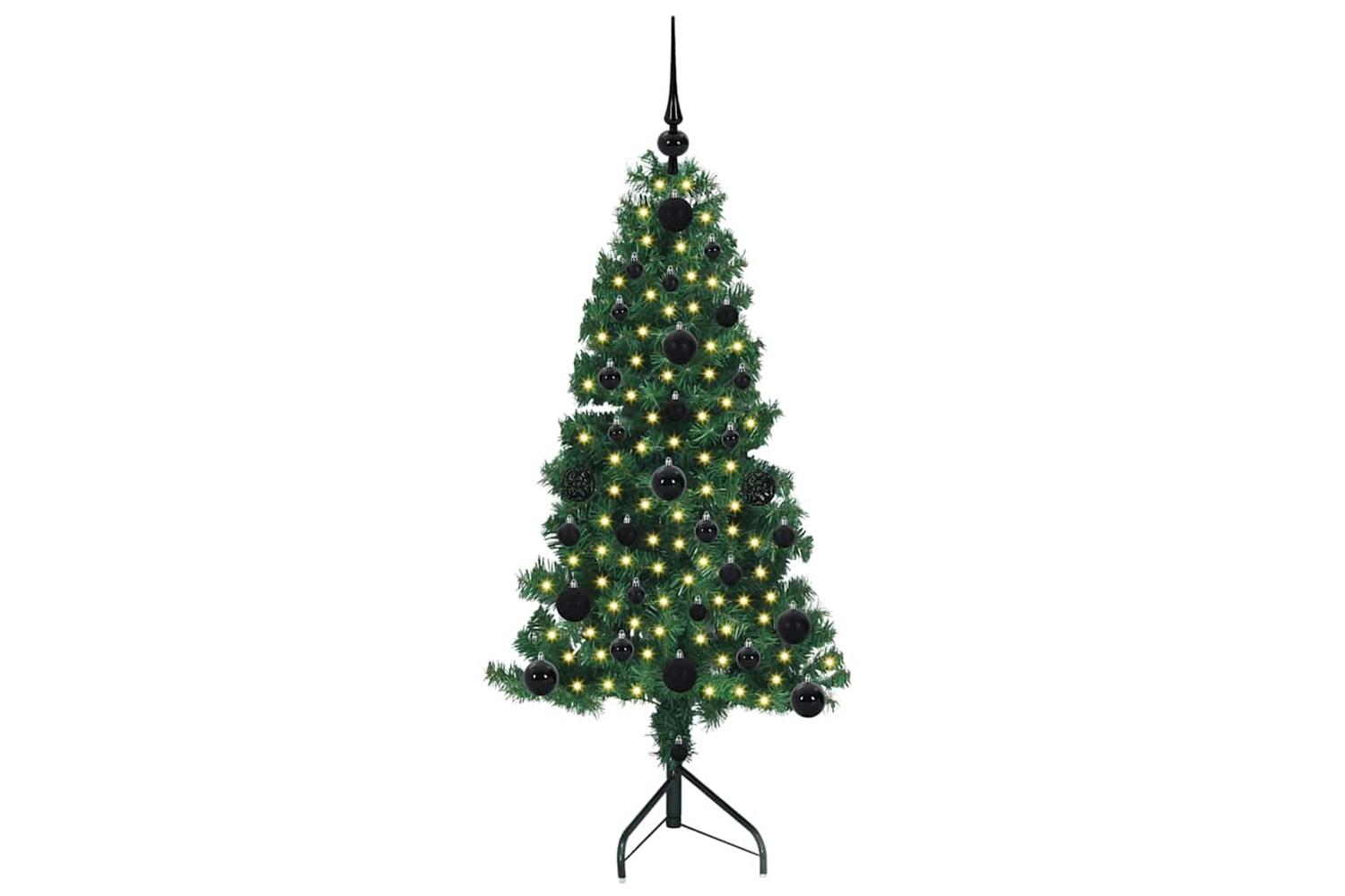 Vidaxl Corner Artificial Christmas Tree Green 120 Cm Pvc And Metal-3