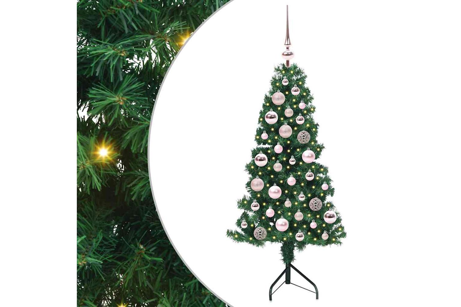 Vidaxl Corner Artificial Christmas Tree Green 120 Cm Pvc And Metal-2