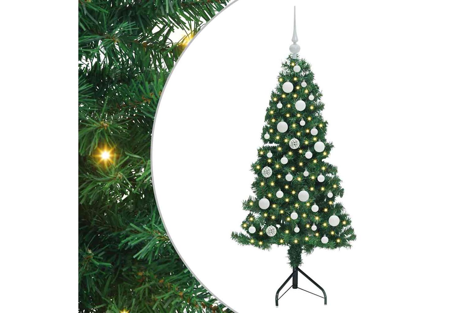 Vidaxl Corner Artificial Christmas Tree Green 120 Cm Pvc And Metal-2