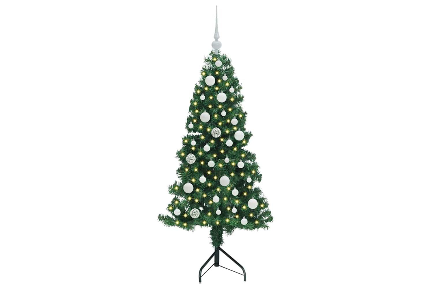 Vidaxl Corner Artificial Christmas Tree Green 120 Cm Pvc And Metal-3
