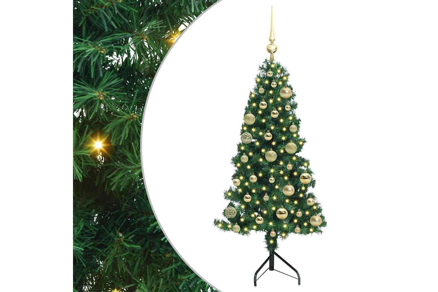 Vidaxl Corner Artificial Christmas Tree Green 120 Cm Pvc And Metal-2