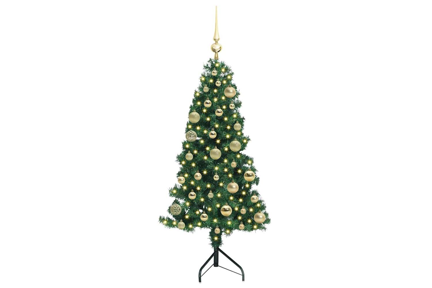 Vidaxl Corner Artificial Christmas Tree Green 120 Cm Pvc And Metal-3