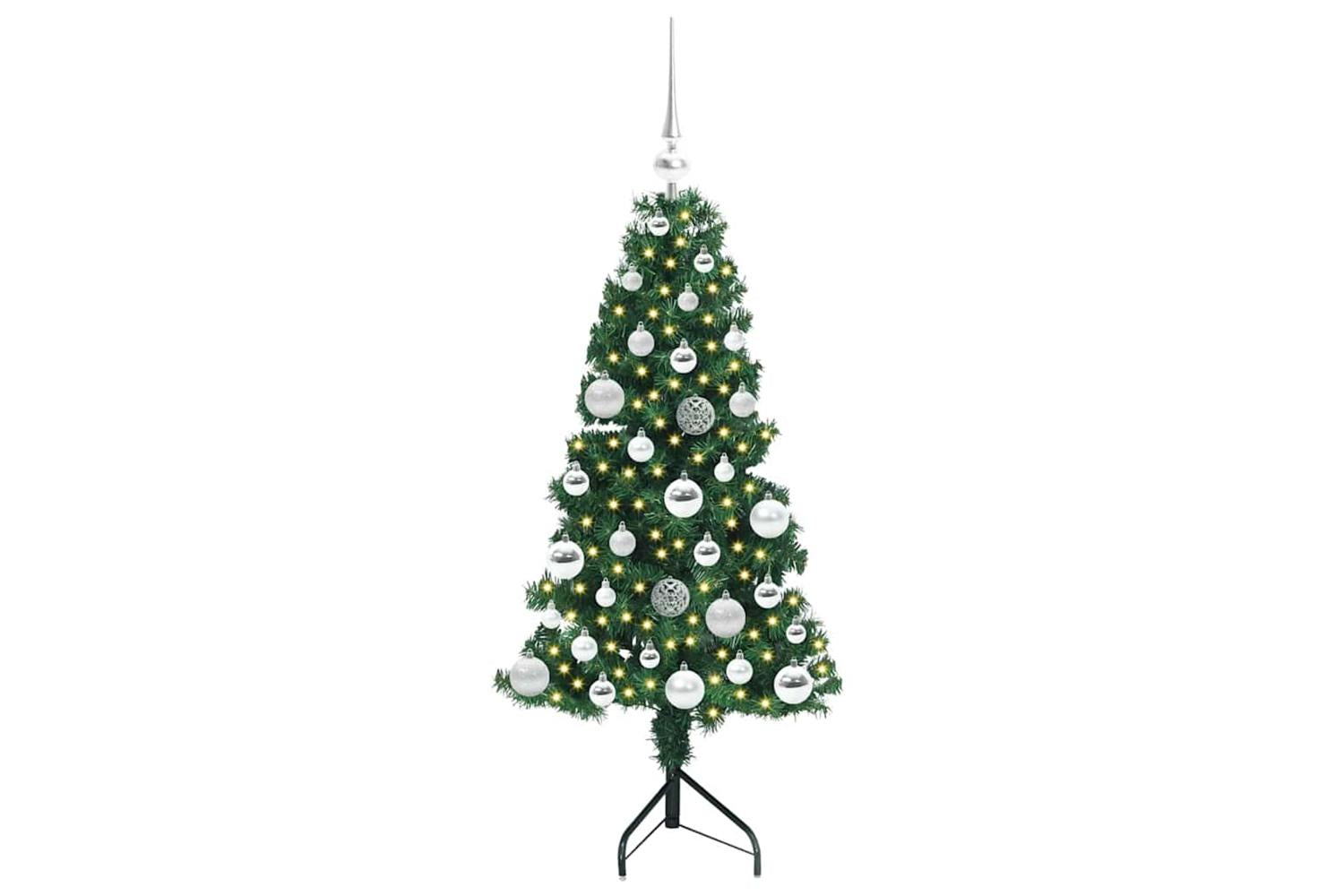 Vidaxl Corner Artificial Christmas Tree Green 120 Cm Pvc And Metal-3