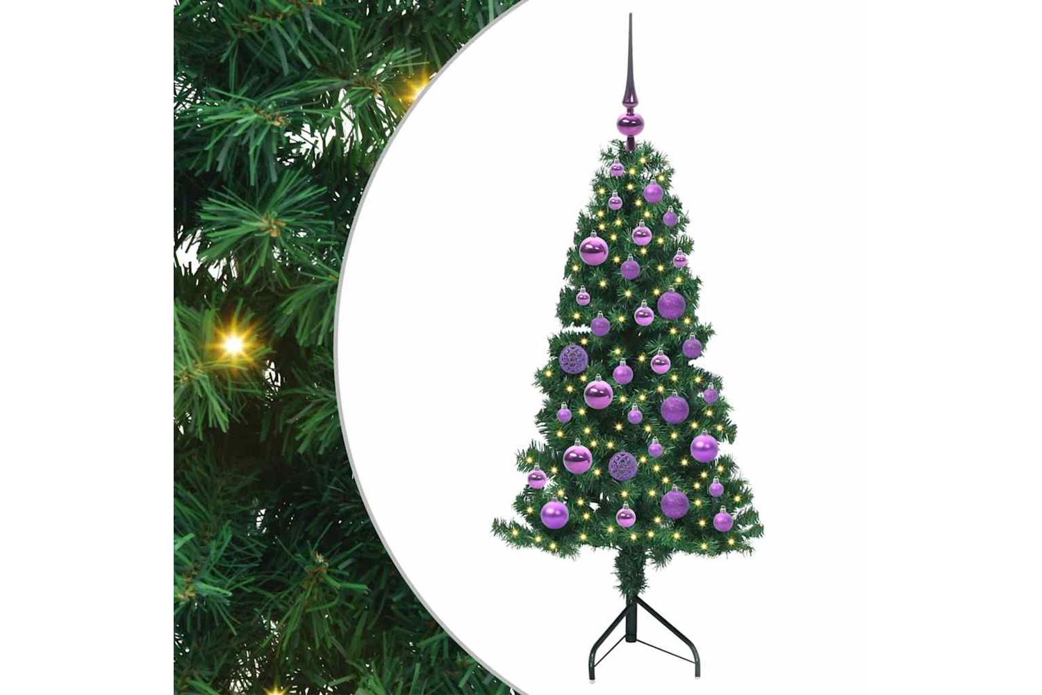 Vidaxl Corner Artificial Christmas Tree Green 120 Cm Pvc And Metal-2