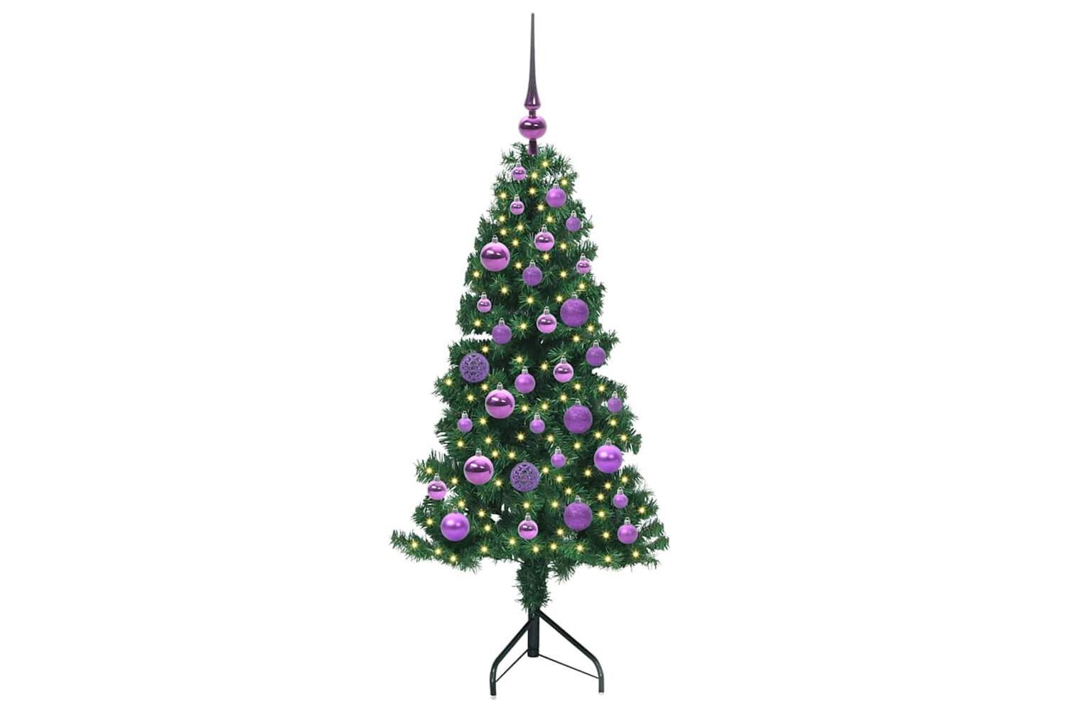 Vidaxl Corner Artificial Christmas Tree Green 120 Cm Pvc And Metal-3