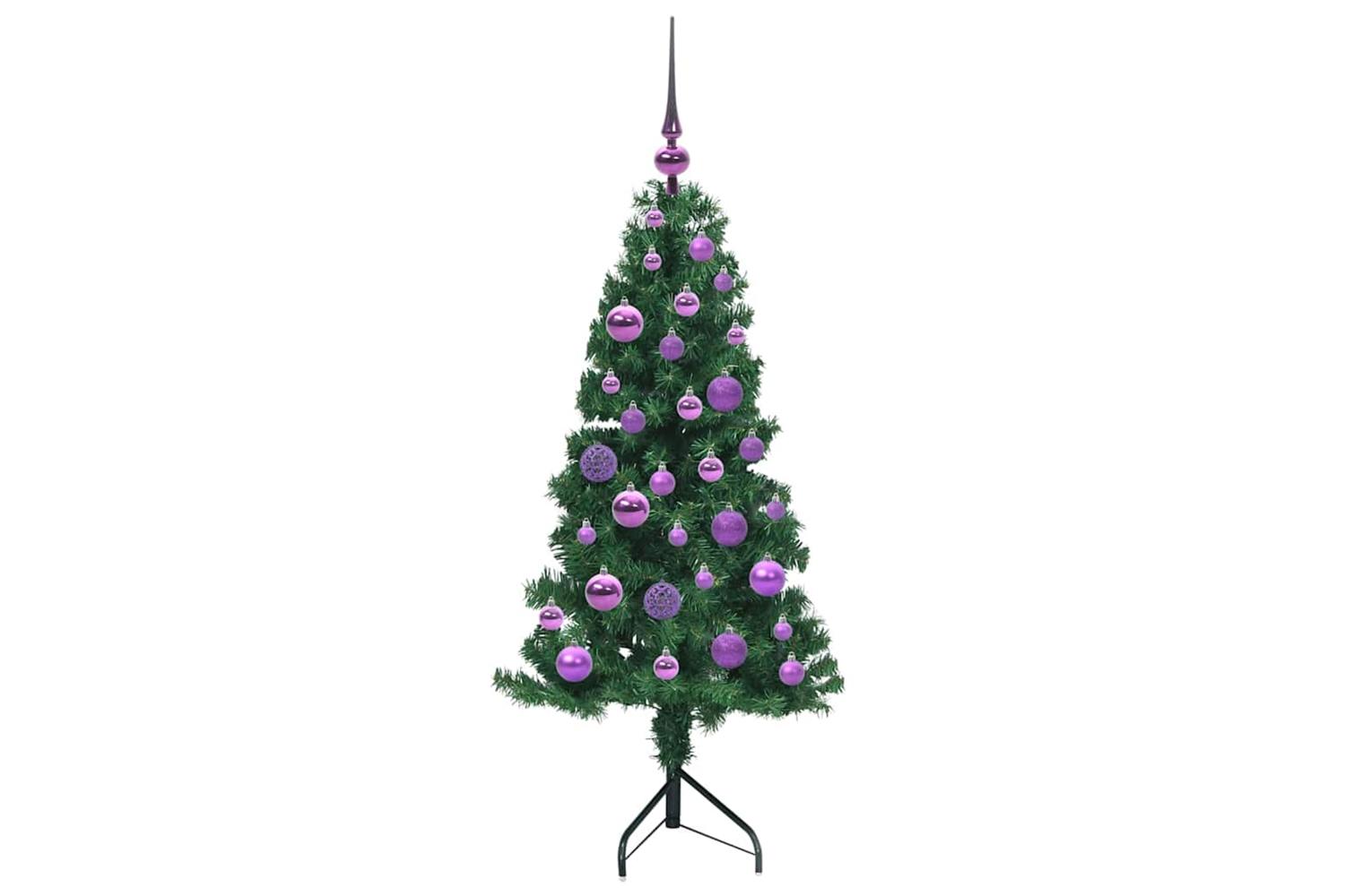 Vidaxl Corner Artificial Christmas Tree Green 120 Cm Pvc And Metal-4
