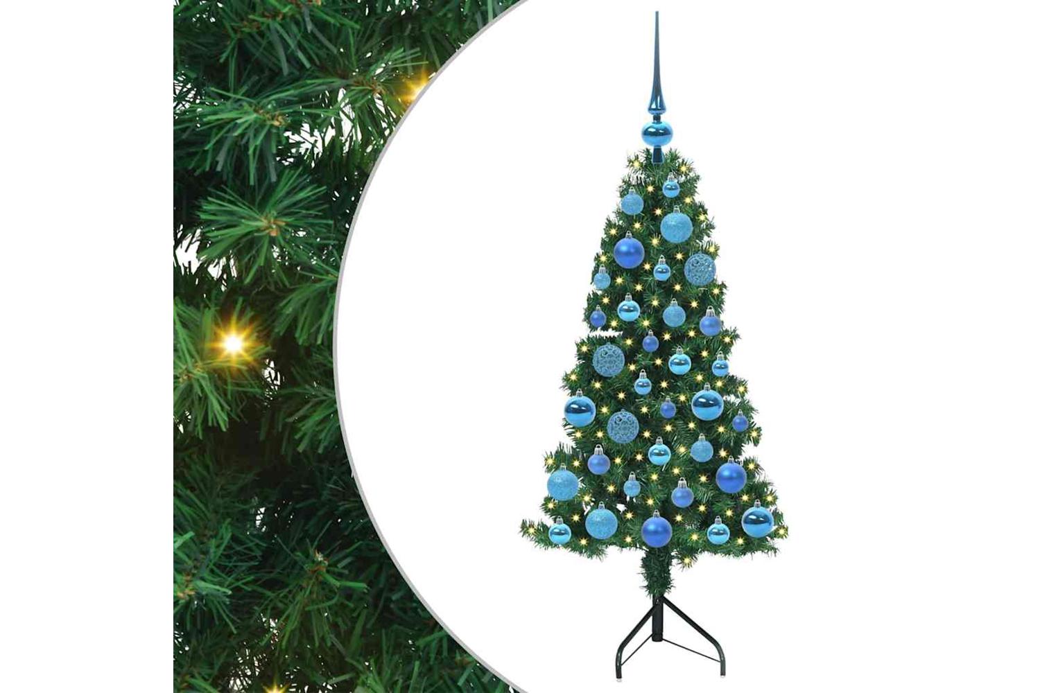 Vidaxl Corner Artificial Christmas Tree Green 120 Cm Pvc And Metal-2