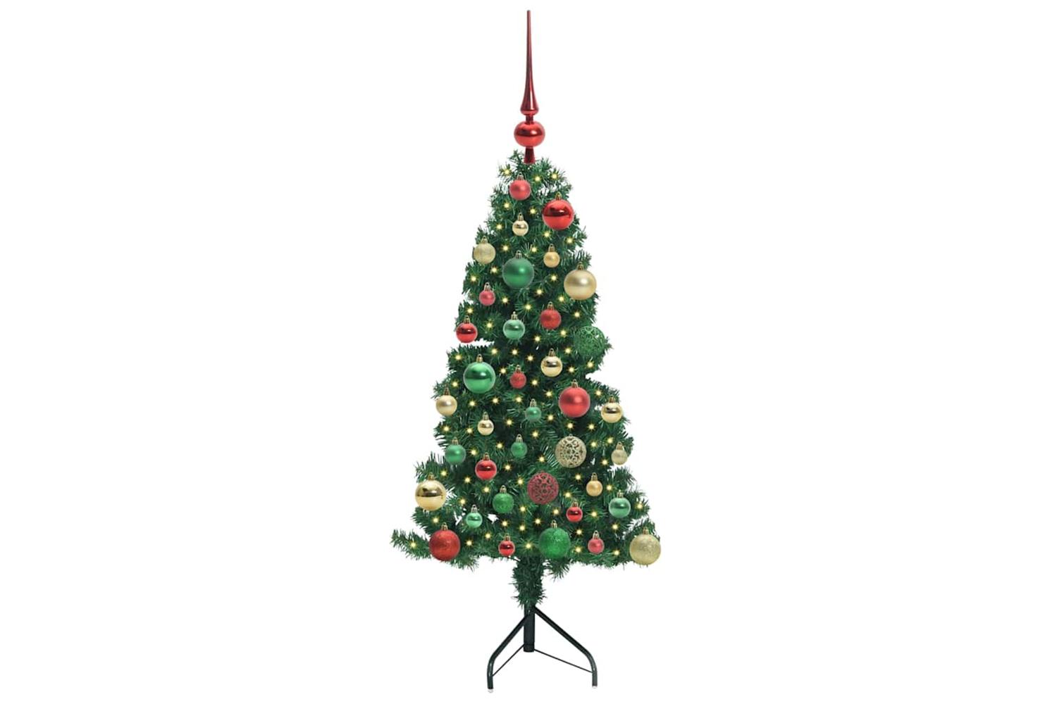 Vidaxl Corner Artificial Christmas Tree Green 120 Cm Pvc And Metal-3