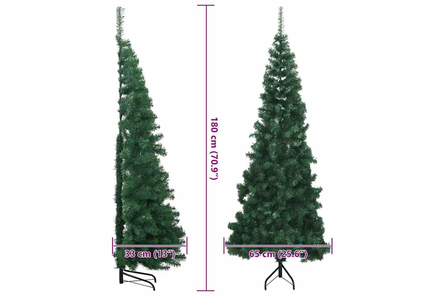 Vidaxl Corner Artificial Christmas Tree Green 180 Cm Pvc And Metal-10