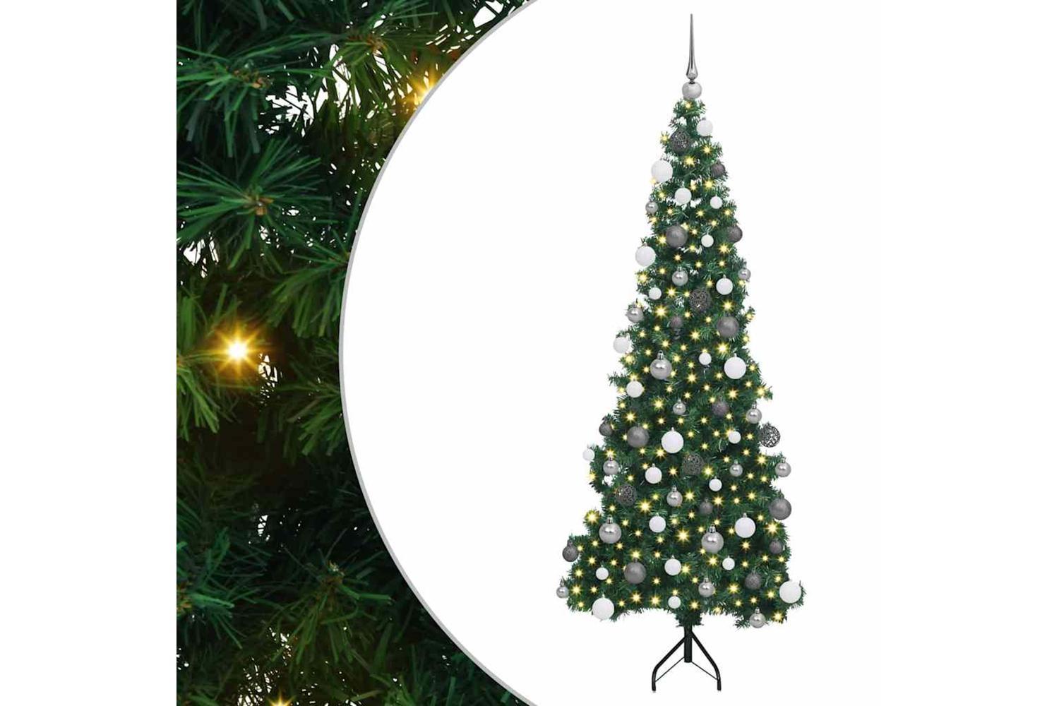 Vidaxl Corner Artificial Christmas Tree Green 180 Cm Pvc And Metal-2