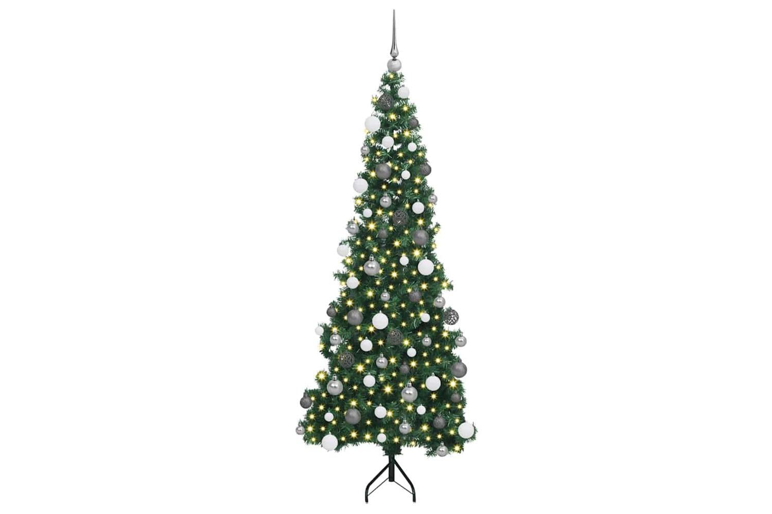 Vidaxl Corner Artificial Christmas Tree Green 180 Cm Pvc And Metal-3