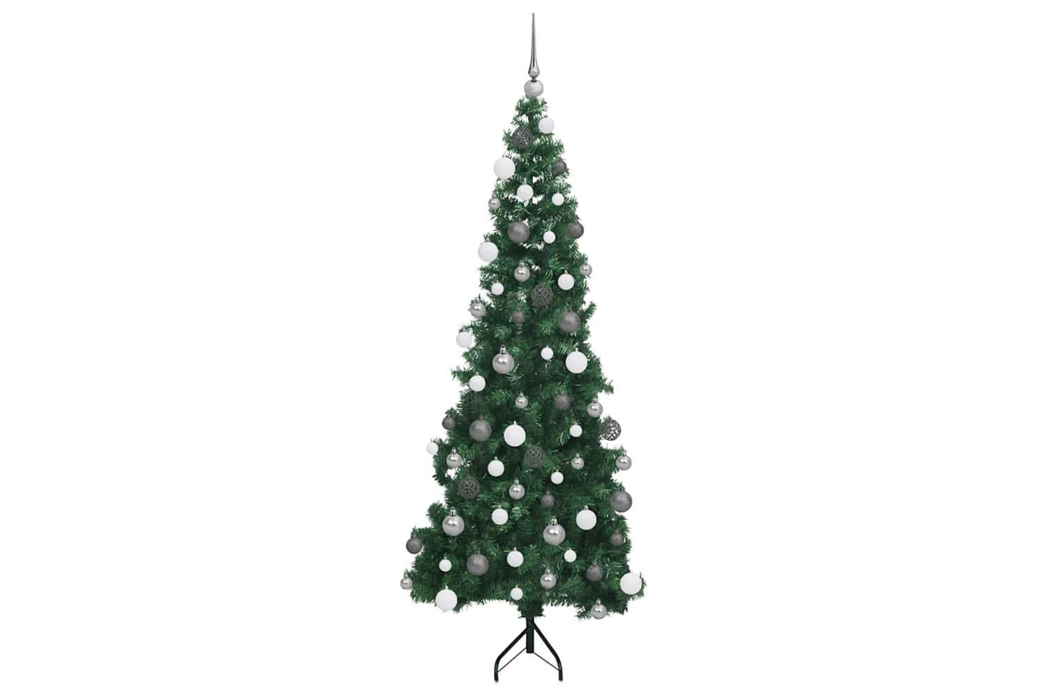 Vidaxl Corner Artificial Christmas Tree Green 180 Cm Pvc And Metal-5