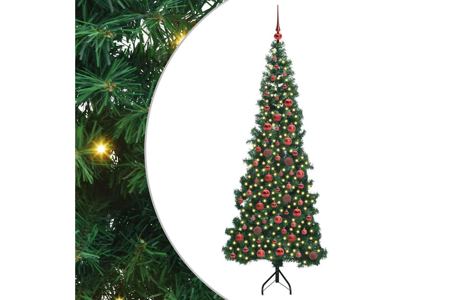 Vidaxl Corner Artificial Christmas Tree Green 180 Cm Pvc And Metal-2