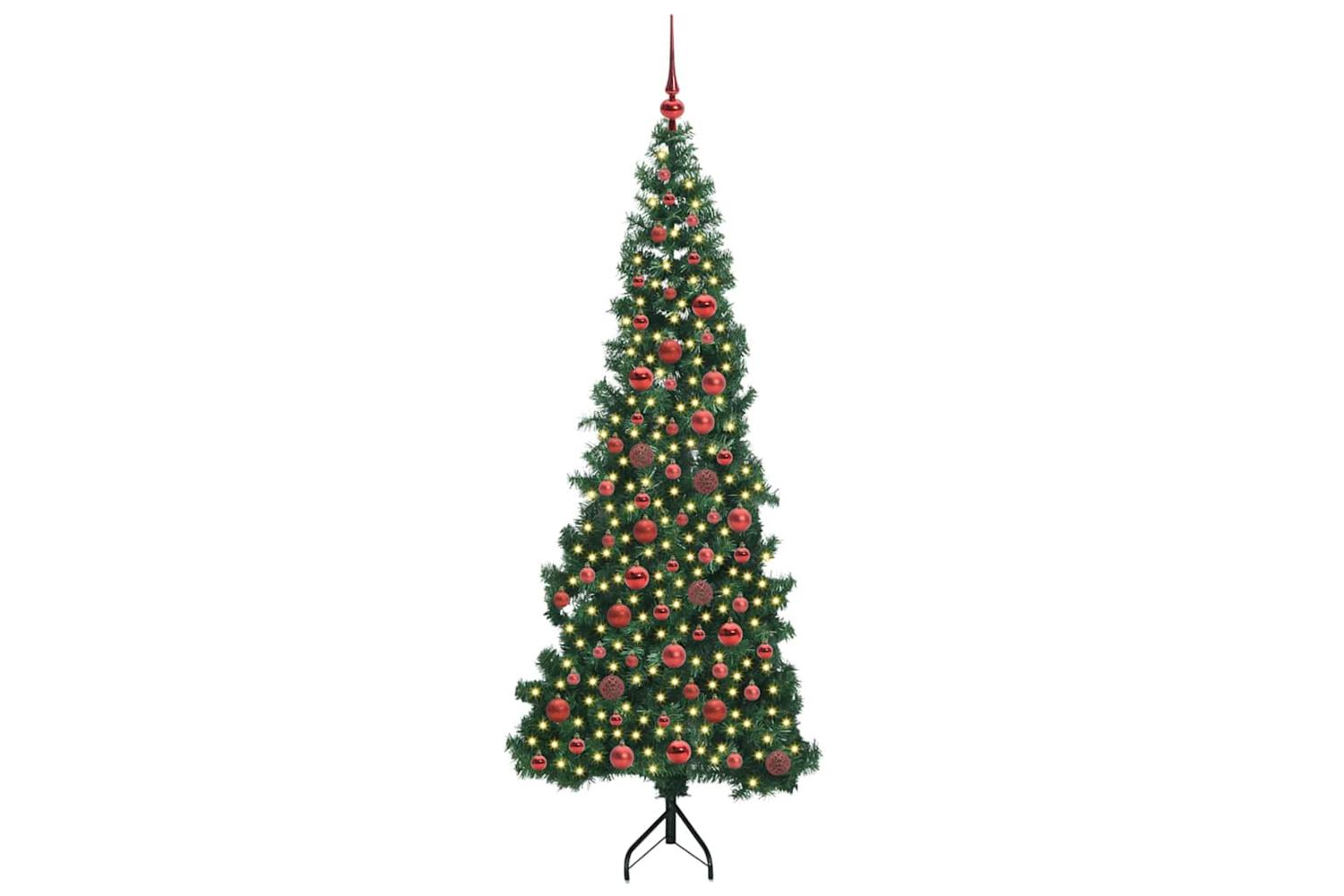 Vidaxl Corner Artificial Christmas Tree Green 180 Cm Pvc And Metal-3