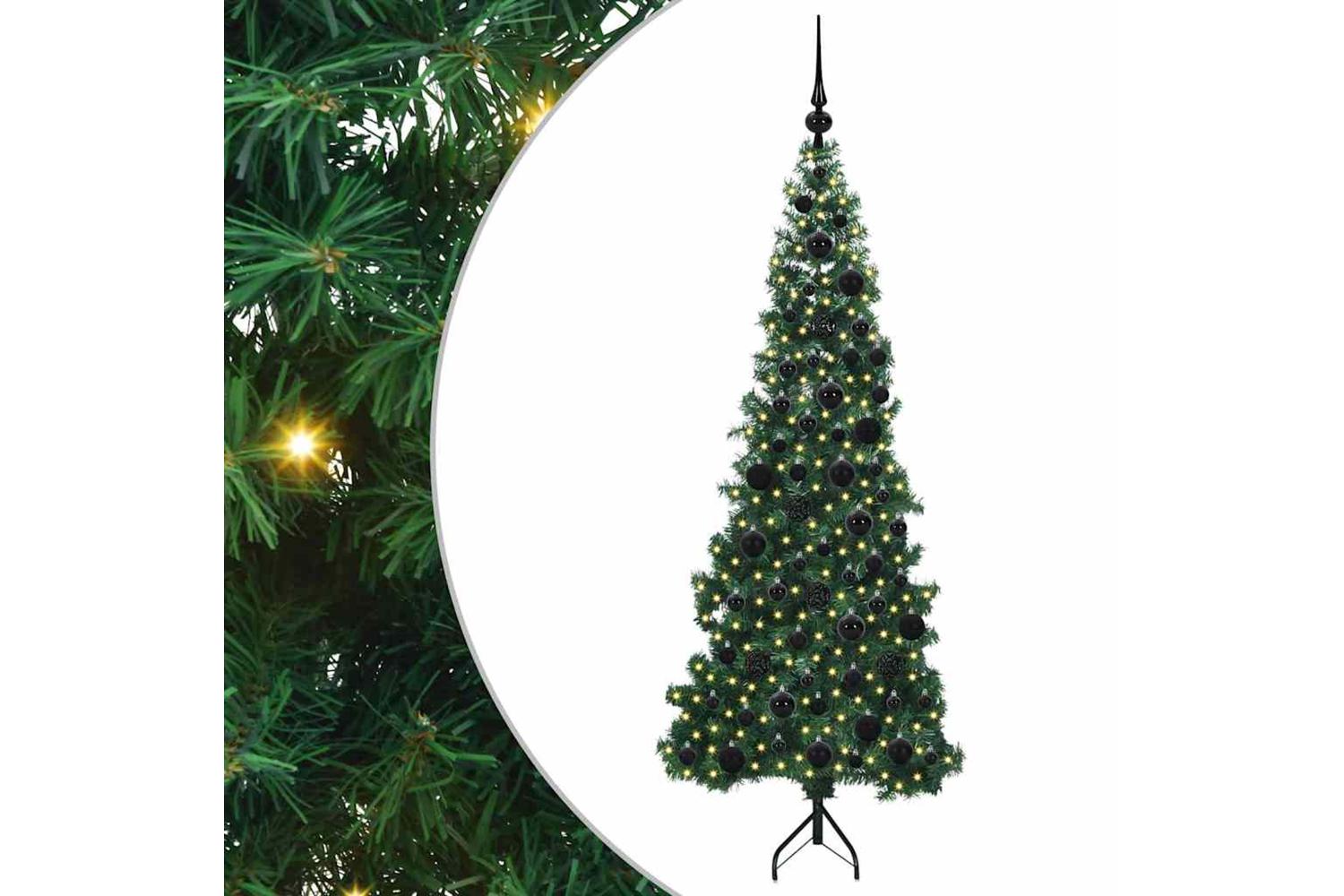 Vidaxl Corner Artificial Christmas Tree Green 180 Cm Pvc And Metal-2