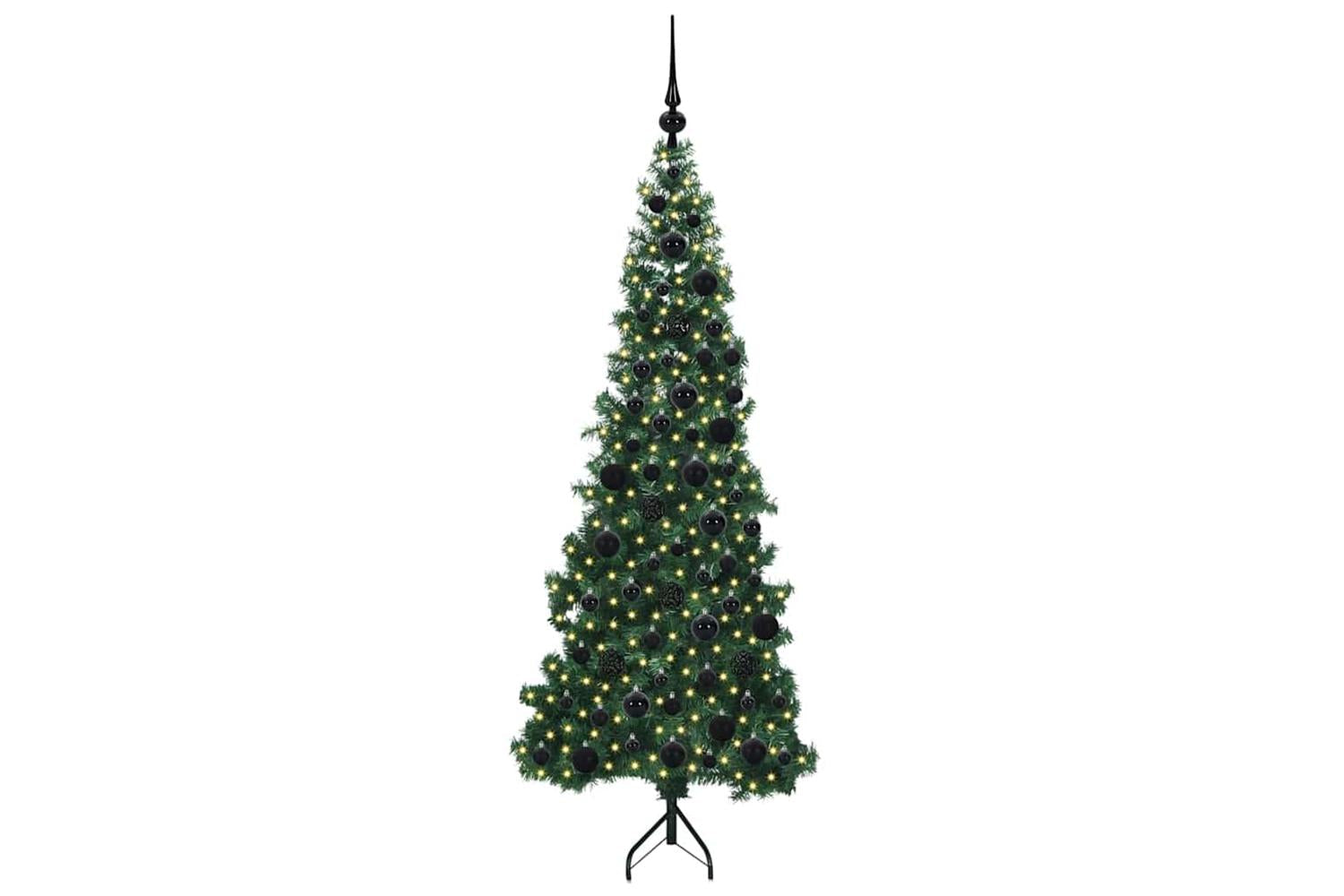 Vidaxl Corner Artificial Christmas Tree Green 180 Cm Pvc And Metal-3
