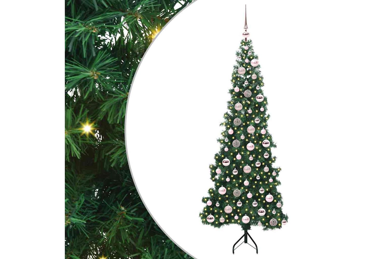 Vidaxl Corner Artificial Christmas Tree Green 180 Cm Pvc And Metal-2