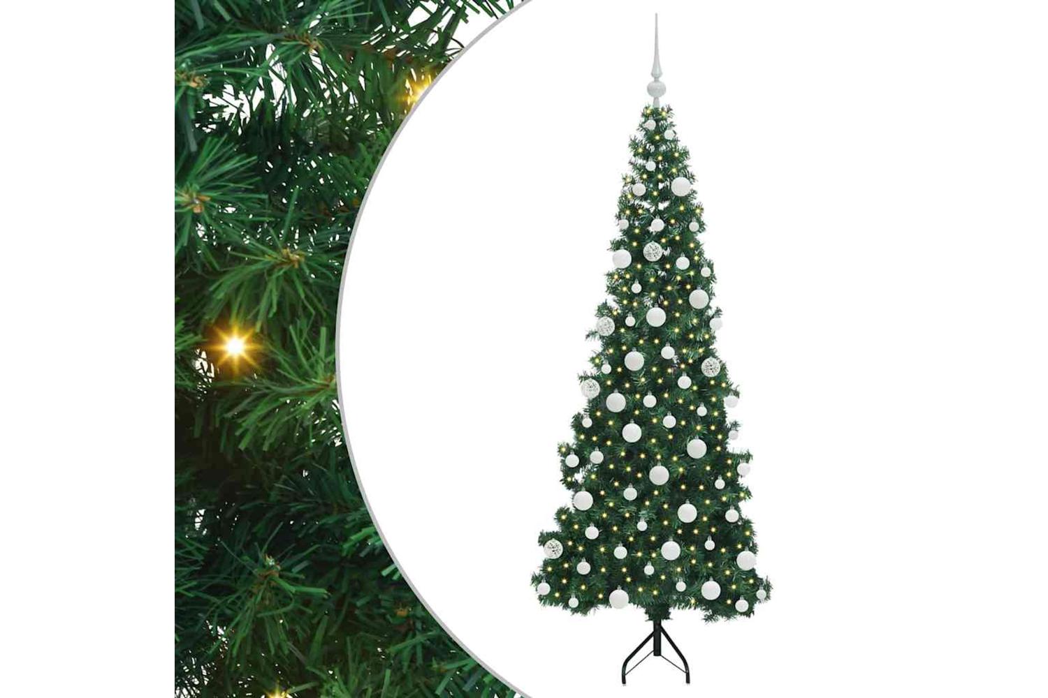 Vidaxl Corner Artificial Christmas Tree Green 180 Cm Pvc And Metal