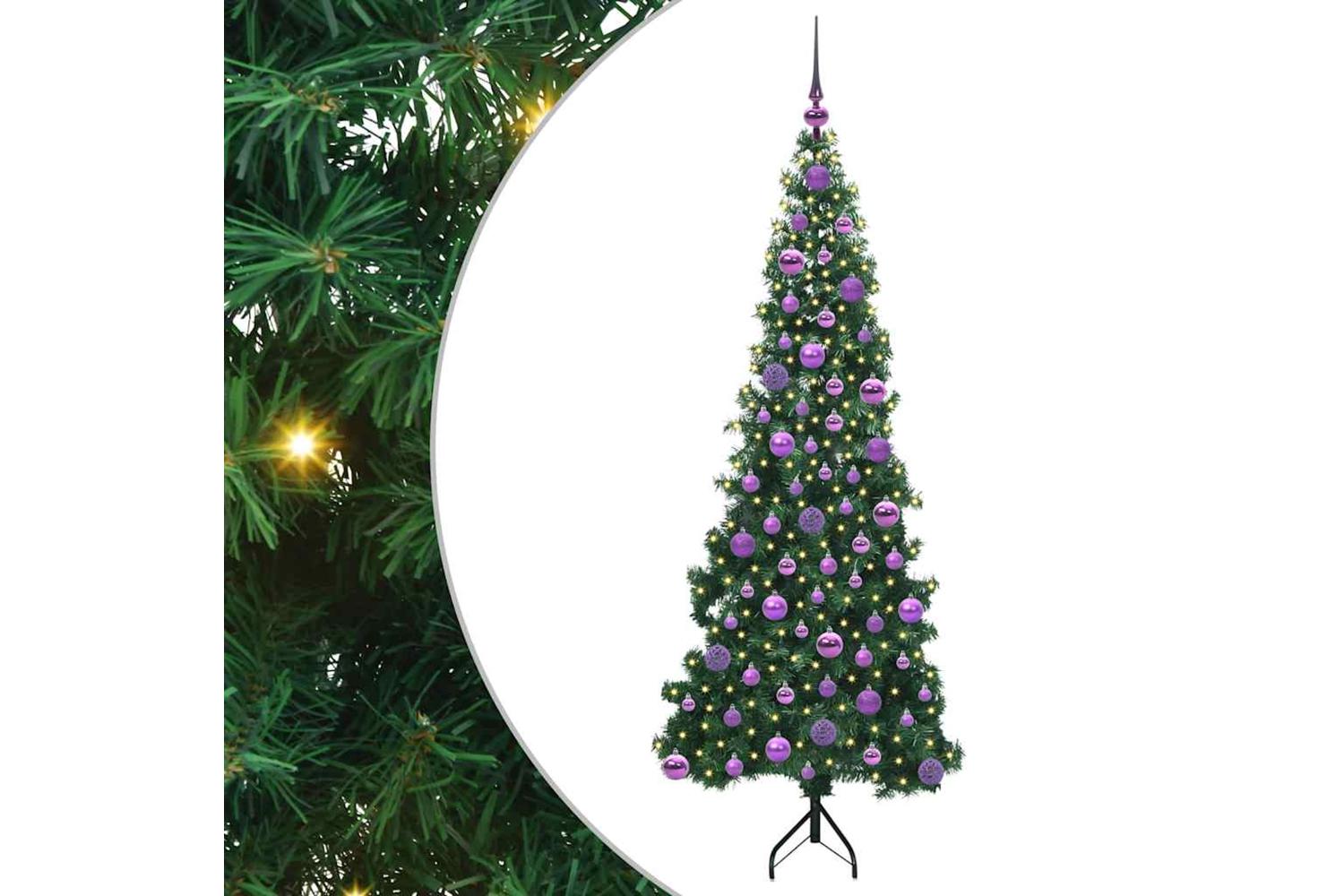 Vidaxl Corner Artificial Christmas Tree Green 180 Cm Pvc And Metal-2