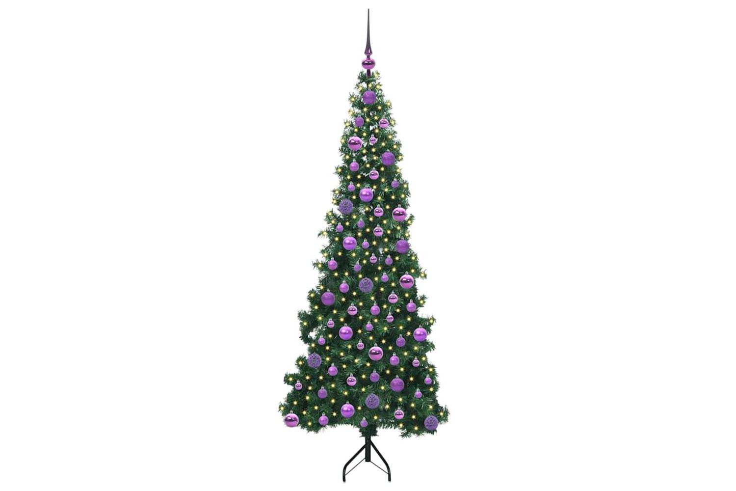Vidaxl Corner Artificial Christmas Tree Green 180 Cm Pvc And Metal-3