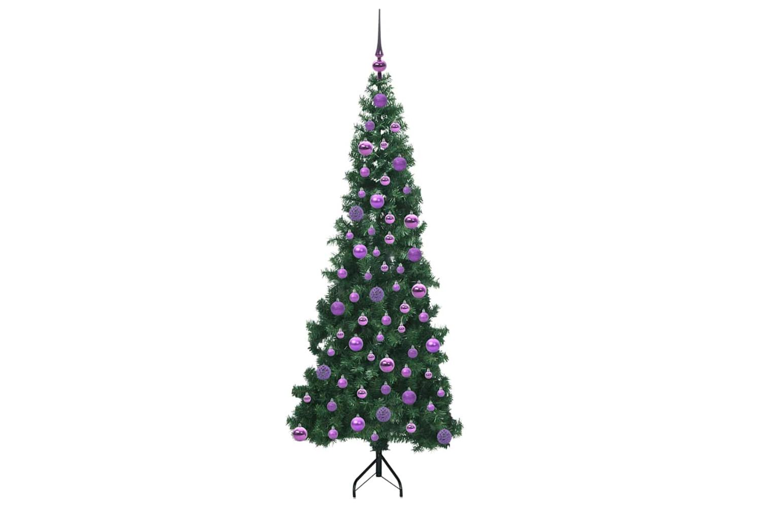Vidaxl Corner Artificial Christmas Tree Green 180 Cm Pvc And Metal-4