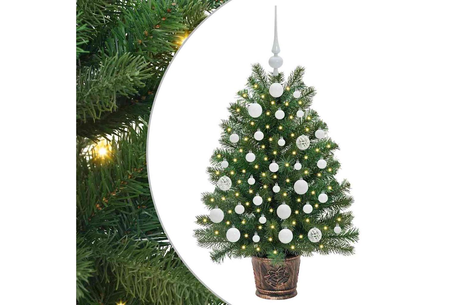 Vidaxl Artificial Christmas Tree With 150 Leds Green 95 Cm Pe And Pvc-2