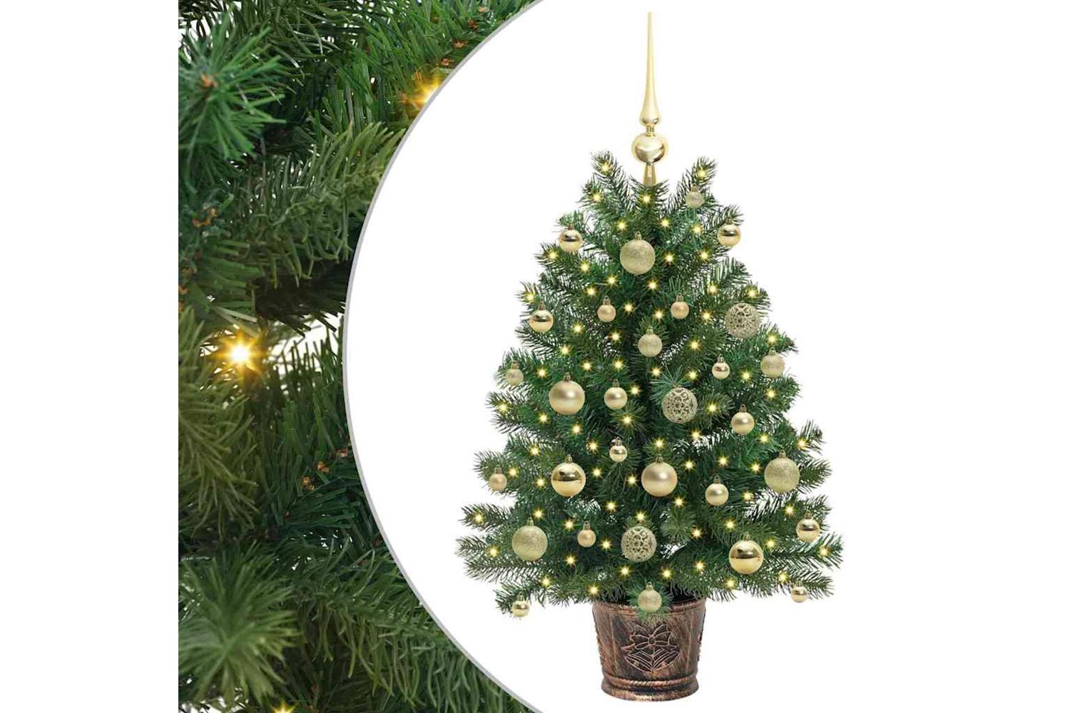 Vidaxl Artificial Christmas Tree With 150 Leds Green 95 Cm Pe And Pvc-2