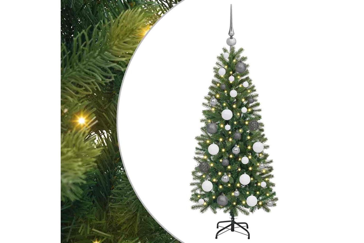 Vidaxl Artificial Christmas Tree With 150 Leds Green 120 Cm Pe And Pvc