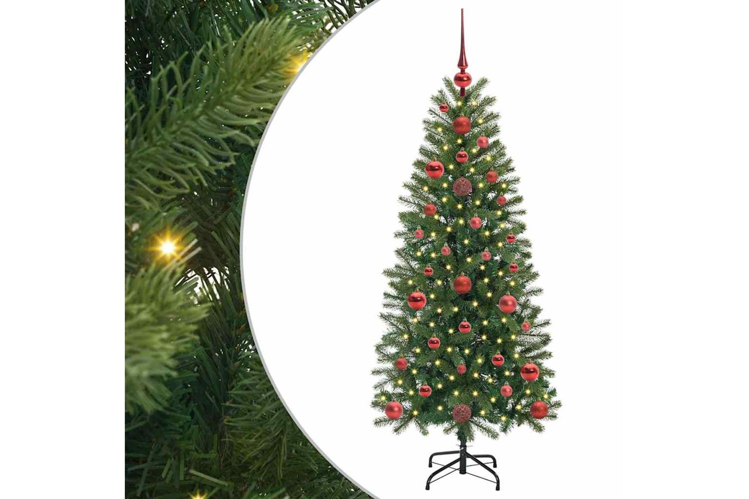 Vidaxl Artificial Christmas Tree With 150 Leds Green 120 Cm Pe And Pvc
